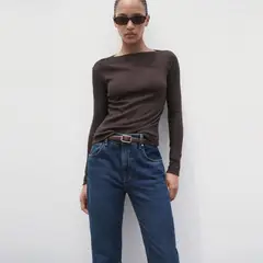 MANGO - Polera Cuello Barco Mujer