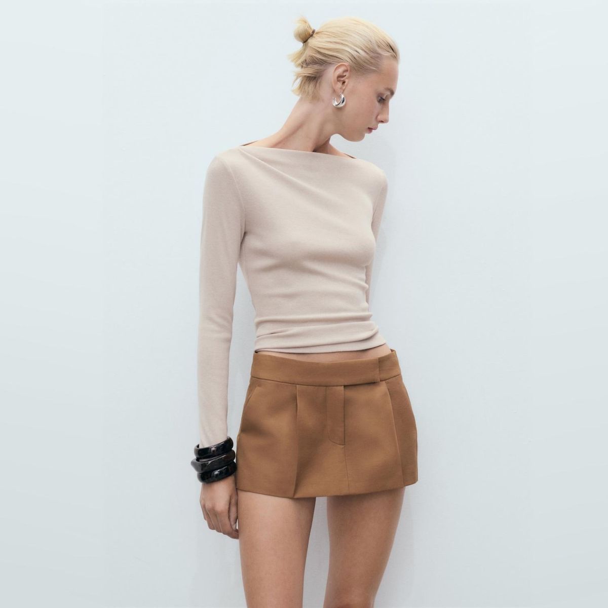 MANGO - Polera Cuello Barco Mujer Mango