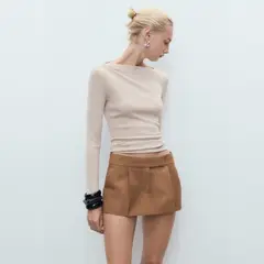 MANGO - Polera Cuello Barco Mujer