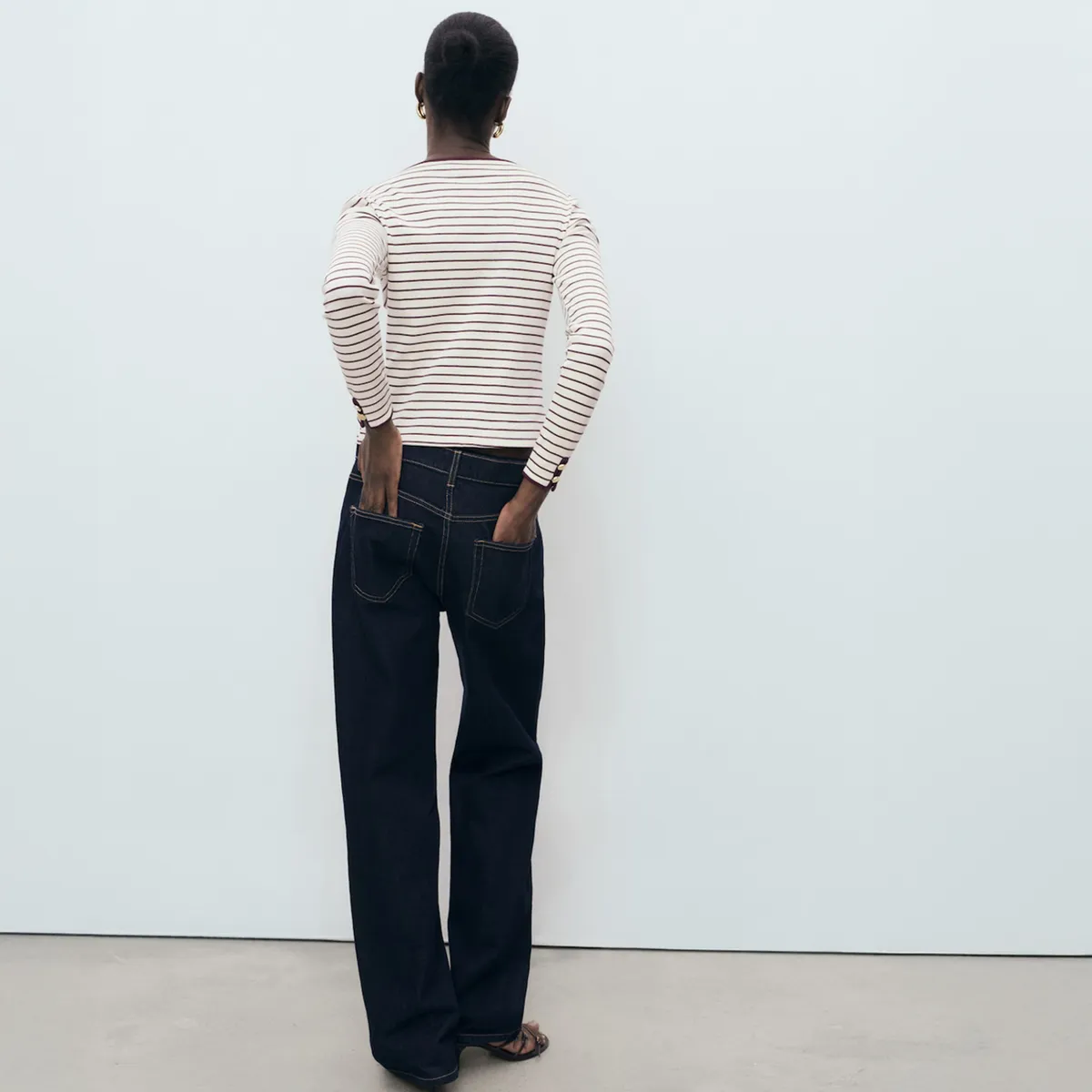 MANGO - Polera Algodón Puños Abotonados Mujer Mango