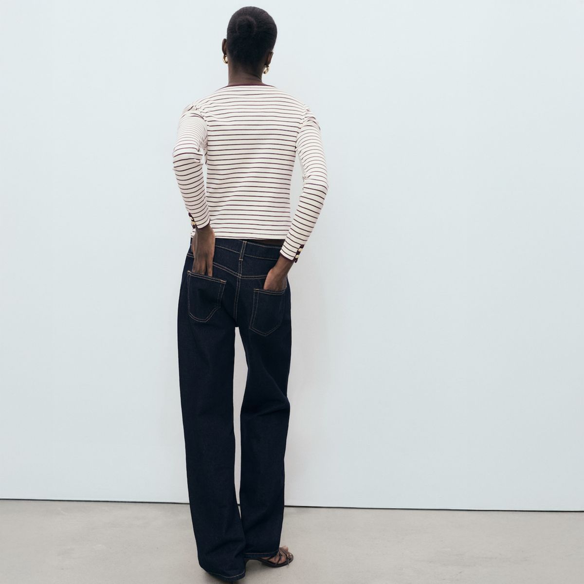 MANGO - Polera Algodón Puños Abotonados Mujer Mango