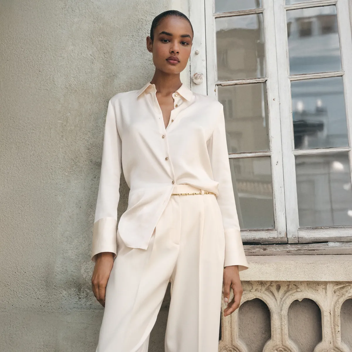 MANGO - Blusa Fluida Satinada Mujer Mango