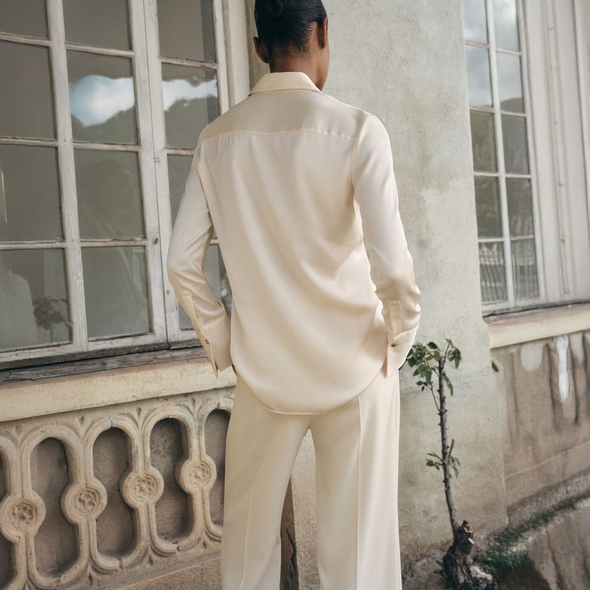 MANGO - Blusa Fluida Satinada Mujer Mango