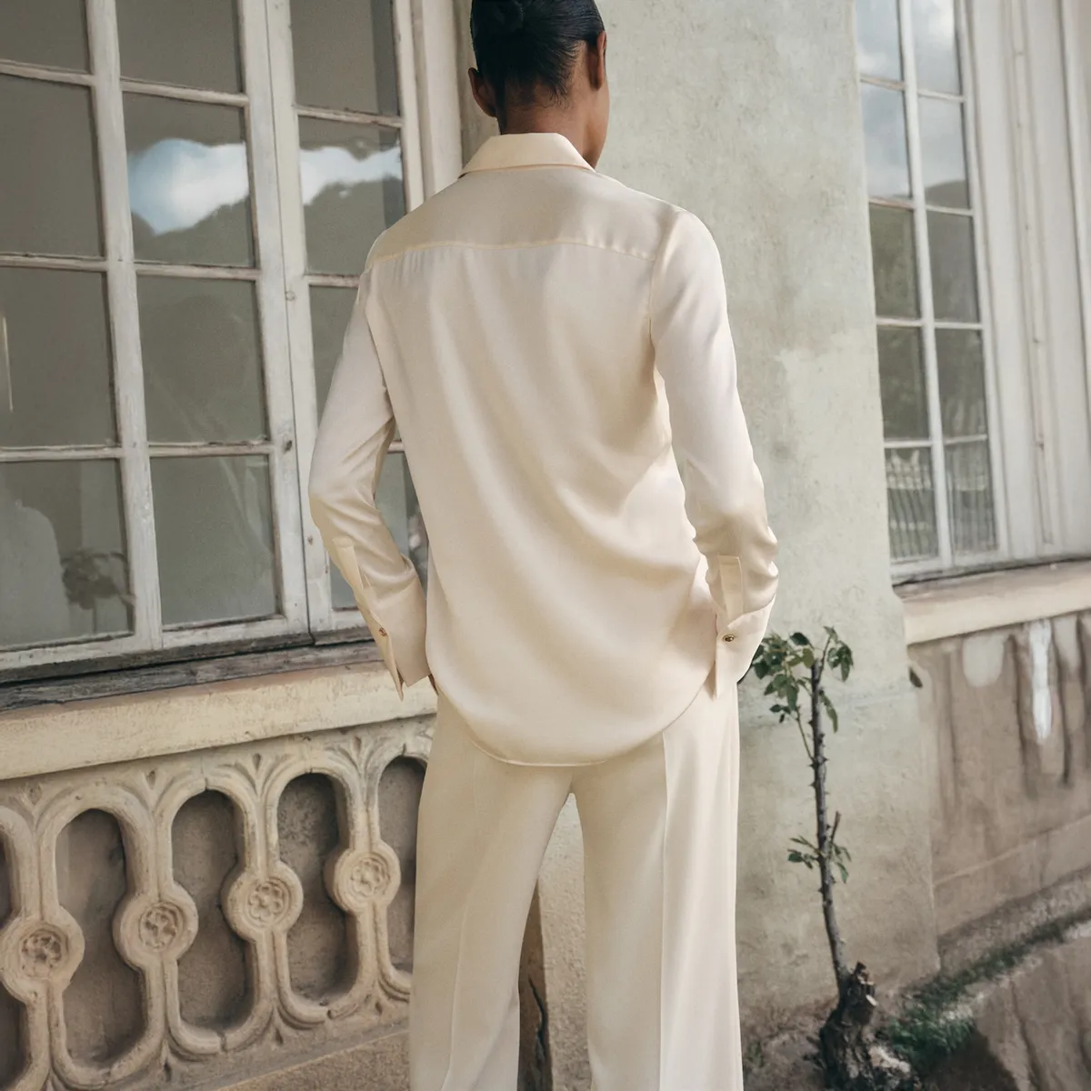 MANGO - Blusa Fluida Satinada Mujer Mango