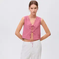 MANGO TEEN - Vest Bordado Lazos Mujer
