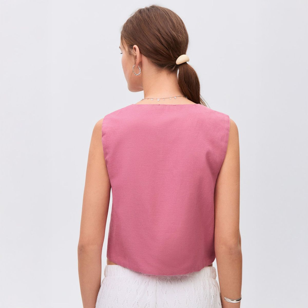 MANGO TEEN - Vest Bordado Lazos Mujer Mango Teen