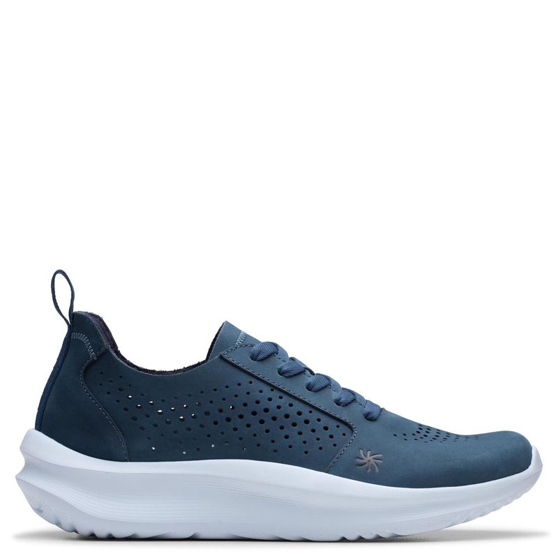 CLARKS - Solevana Style Zapatilla Urbana Mujer Cuero Azul Clarks