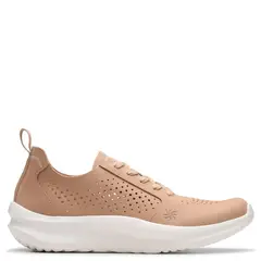 CLARKS - Solevana Style Zapatilla Urbana Mujer Cuero Beige
