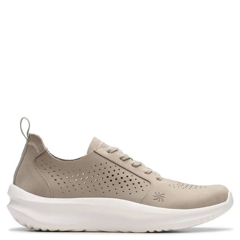 CLARKS - Solevana Style Zapatilla Urbana Mujer Cuero Verde Clarks