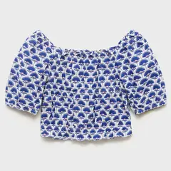 MANGO KIDS - Blusa Lino Estampada Niña