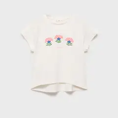 MANGO KIDS - Polera Estampada Abalorios Niña