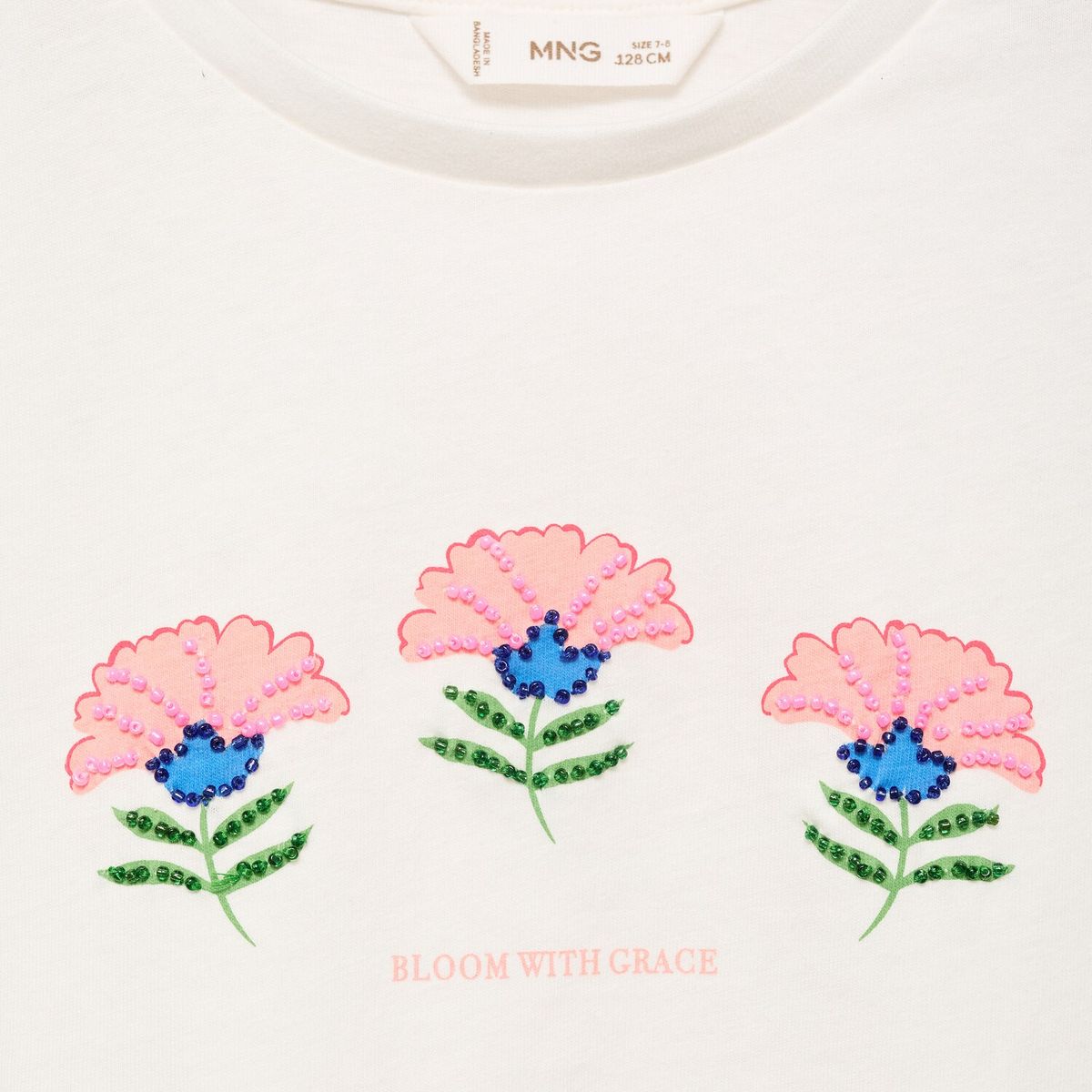 MANGO KIDS - Polera Estampada Abalorios Niña Mango Kids