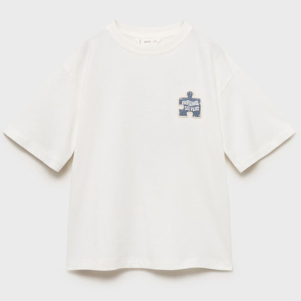 MANGO KIDS - Polera Textura Bordado Niño Mango Kids