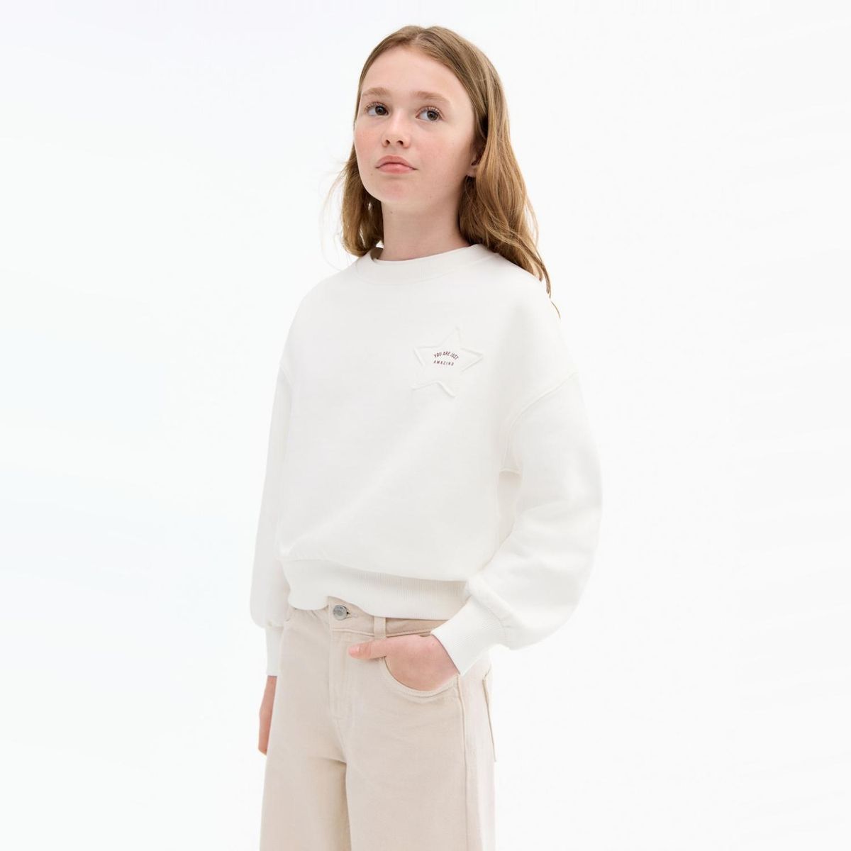 MANGO KIDS - Polerón Estrella Bordada Niña Mango Kids