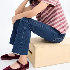 MANGO KIDS - Jeans Flare Bajo Deshilachado Niña