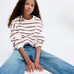 MANGO KIDS - Polerón Rayas Bordado Niña