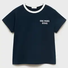 MANGO KIDS - Polera Bordada Cuello Contraste Niña