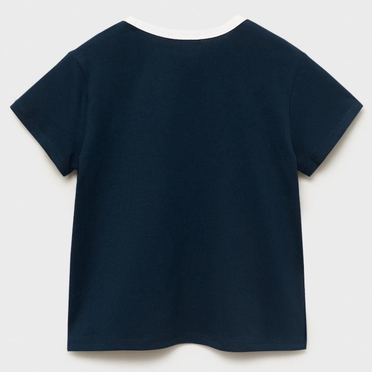 MANGO KIDS - Polera Bordada Cuello Contraste Niña Mango Kids