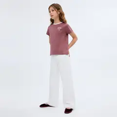 MANGO KIDS - Polera Bordada Cuello Contraste Niña