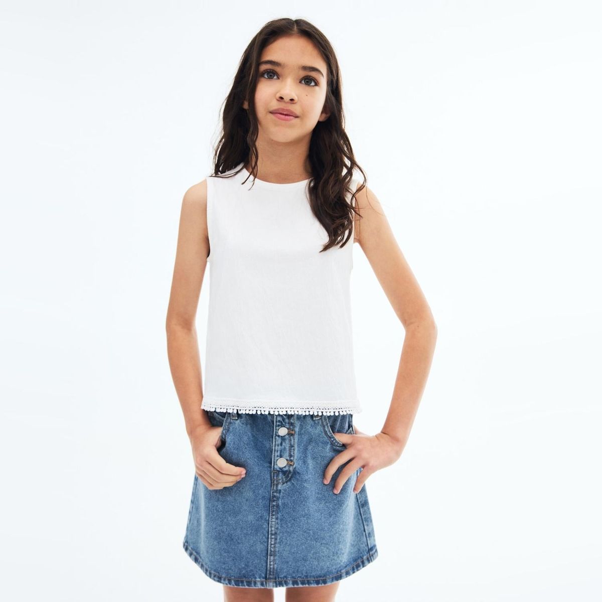 MANGO KIDS - Falda Vaquera Paperbag Niña Mango Kids