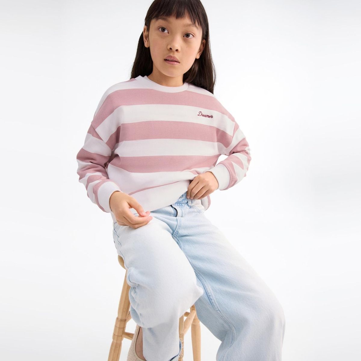 MANGO KIDS - Polerón Rayas Detalle Bordado Niña Mango Kids