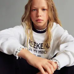 MANGO KIDS - Polerón Algodón Detalle Bordado Niña