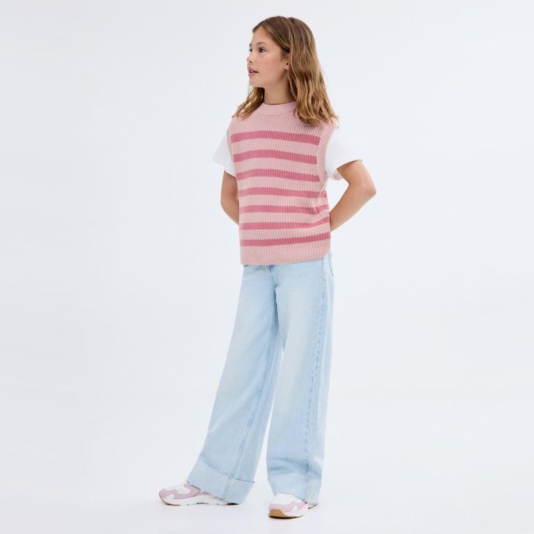 MANGO KIDS Chaleco Punto Rayas Niña