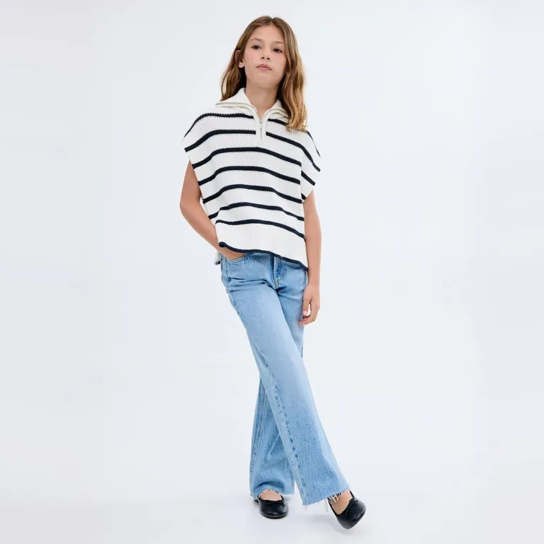 MANGO KIDS Chaleco Punto Cuello Perkins Niña