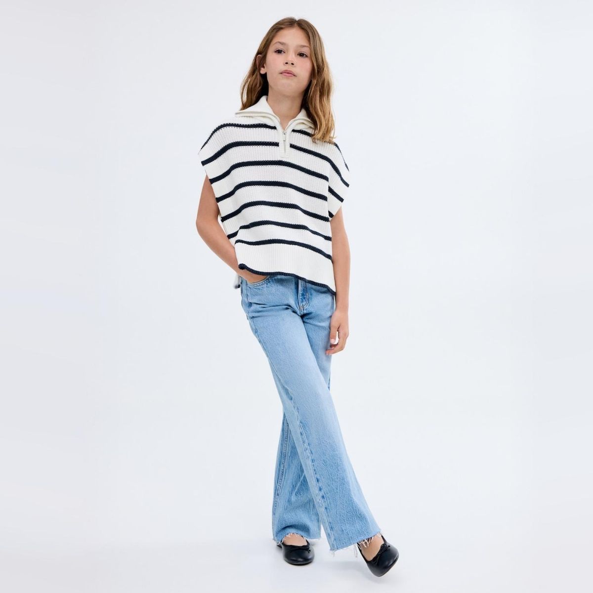 MANGO KIDS - Chaleco Punto Cuello Perkins Niña Mango Kids