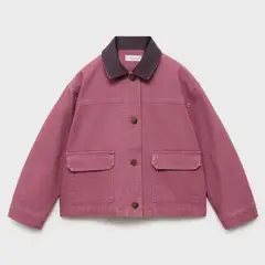 MANGO KIDS - Parka Denim Cuello Contraste Niña