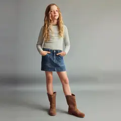 MANGO KIDS - Falda Denim Algodón Niña