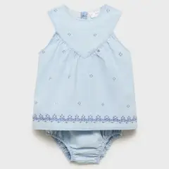MANGO KIDS - Vestido y Ranita Detalles Bordados Bebé Niña