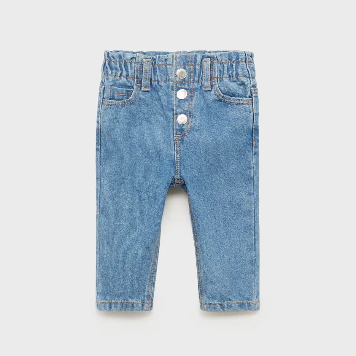 MANGO KIDS - Jeans Paperbag Botones Bebé Niña Mango Kids