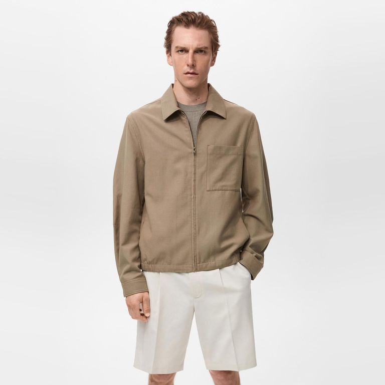 MANGO MAN Chaqueta Lyocell Bolsillo Hombre