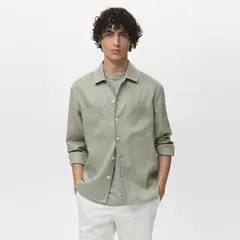 MANGO MAN - Sobrecamisa 100% Lino Ligera Hombre