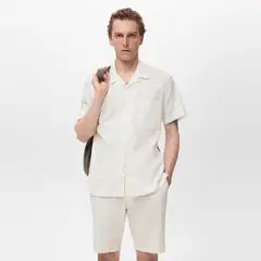 MANGO MAN - Camisa Regular Fit Seersucker Hombre