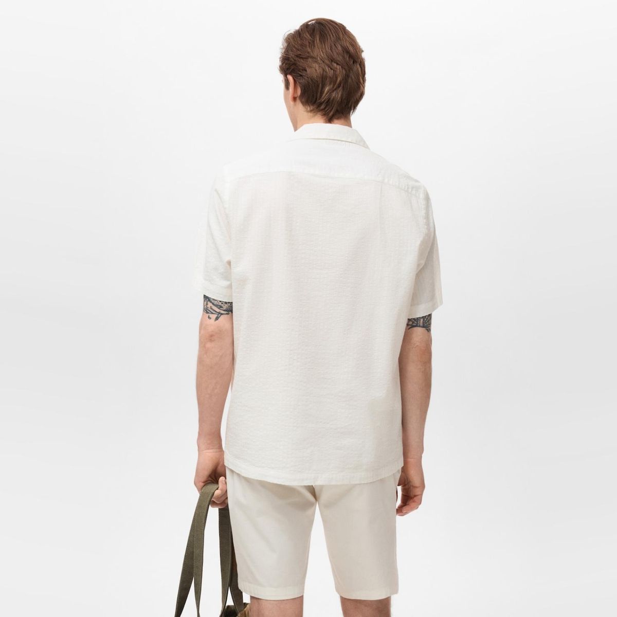 MANGO MAN - Camisa Regular Fit Seersucker Hombre Mango Man