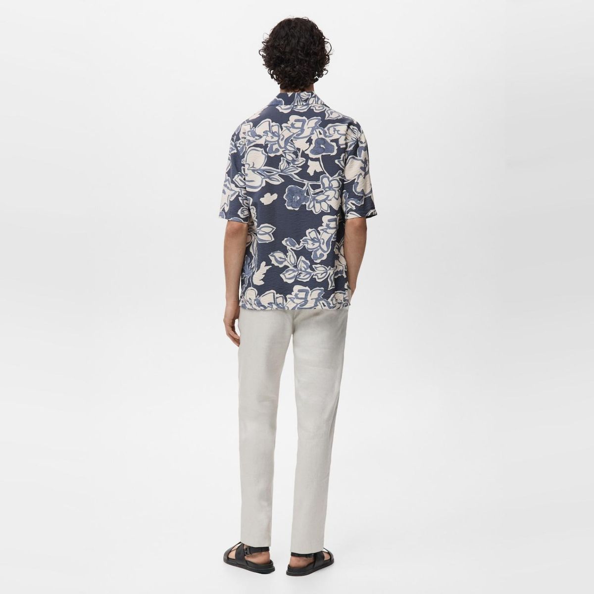 MANGO MAN - Camisa Floral Efecto Arrugado Hombre Mango Man