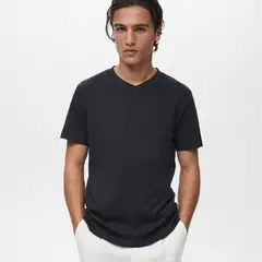MANGO MAN - Polera Cuello Pico Hombre