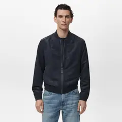 MANGO MAN - Chaqueta Bomber Efecto Ante Hombre