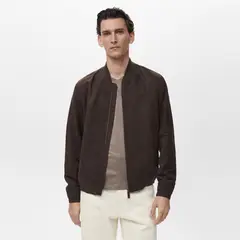 MANGO MAN - Chaqueta Bomber Efecto Ante Hombre