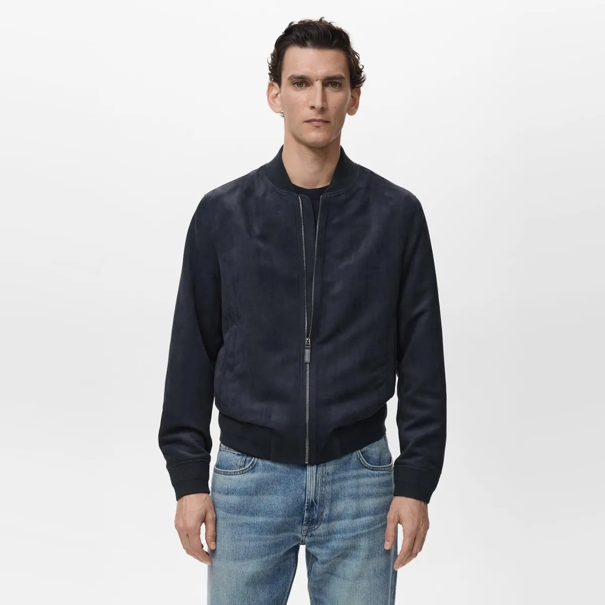 MANGO MAN - Chaqueta Bomber Efecto Ante Hombre Mango Man