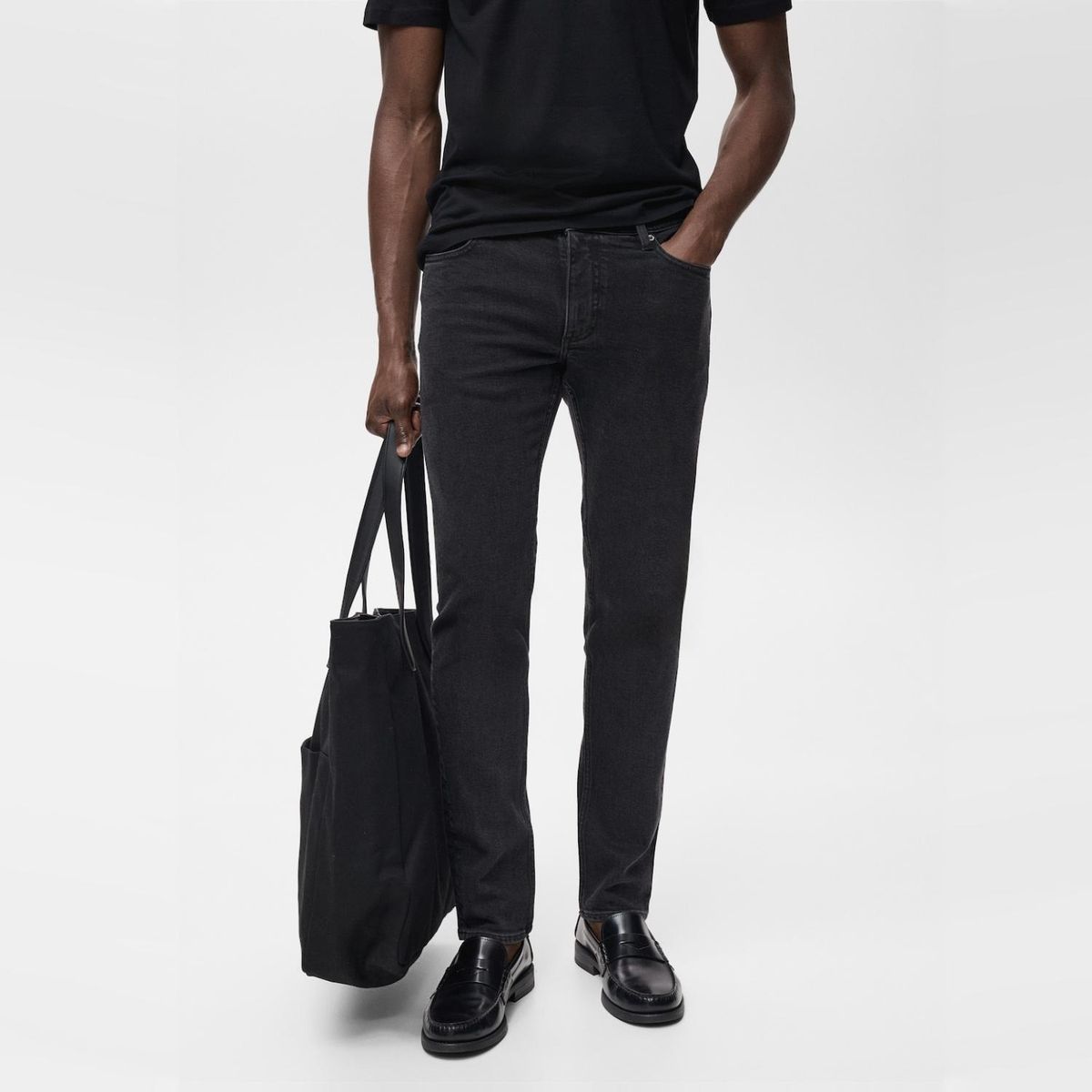 MANGO MAN - Jeans Jan Slim Fit Negros Hombre Mango Man