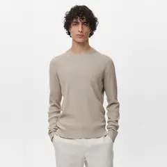 MANGO MAN - Sweater Algodón Punto Fino Canalé Hombre