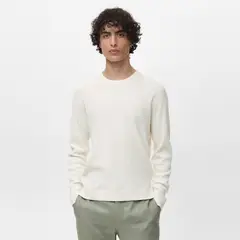 MANGO MAN - Sweater Algodón Punto Fino Canalé Hombre
