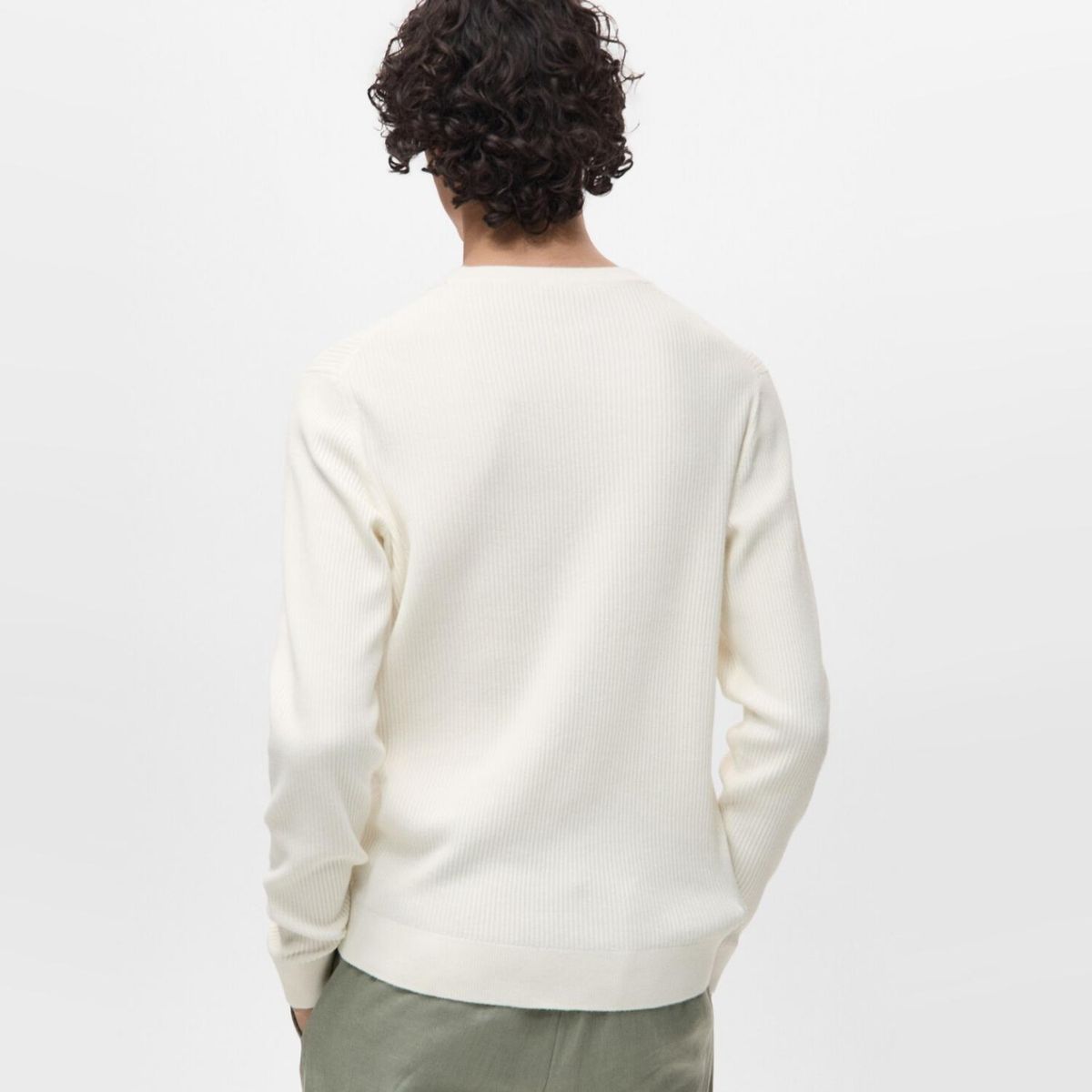 MANGO MAN - Sweater Algodón Punto Fino Canalé Hombre Mango Man