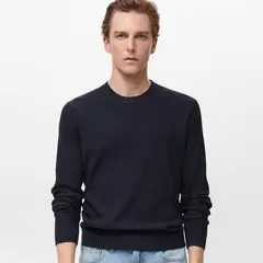 MANGO MAN - Sweater Algodón Punto Fino Canalé Hombre