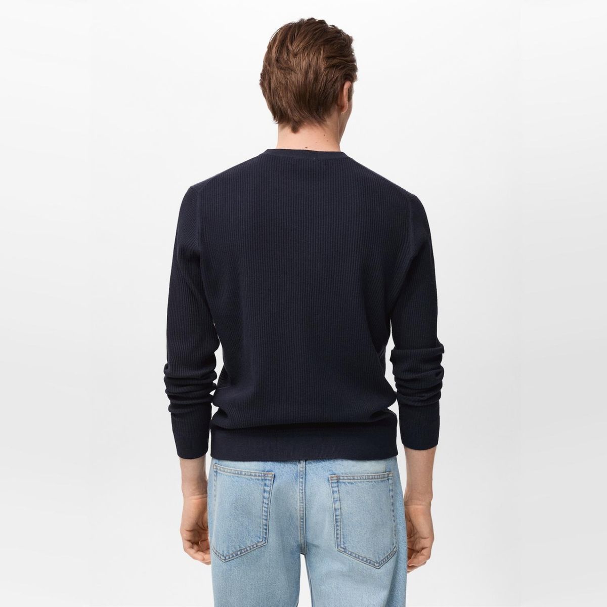 MANGO MAN - Sweater Algodón Punto Fino Canalé Hombre Mango Man