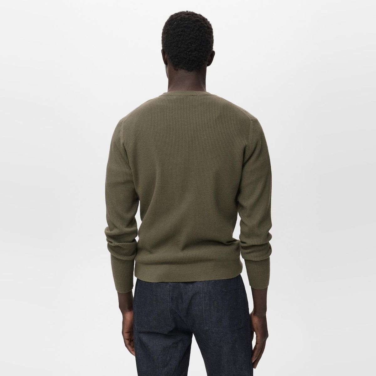 MANGO MAN - Sweater Algodón Punto Fino Canalé Hombre Mango Man
