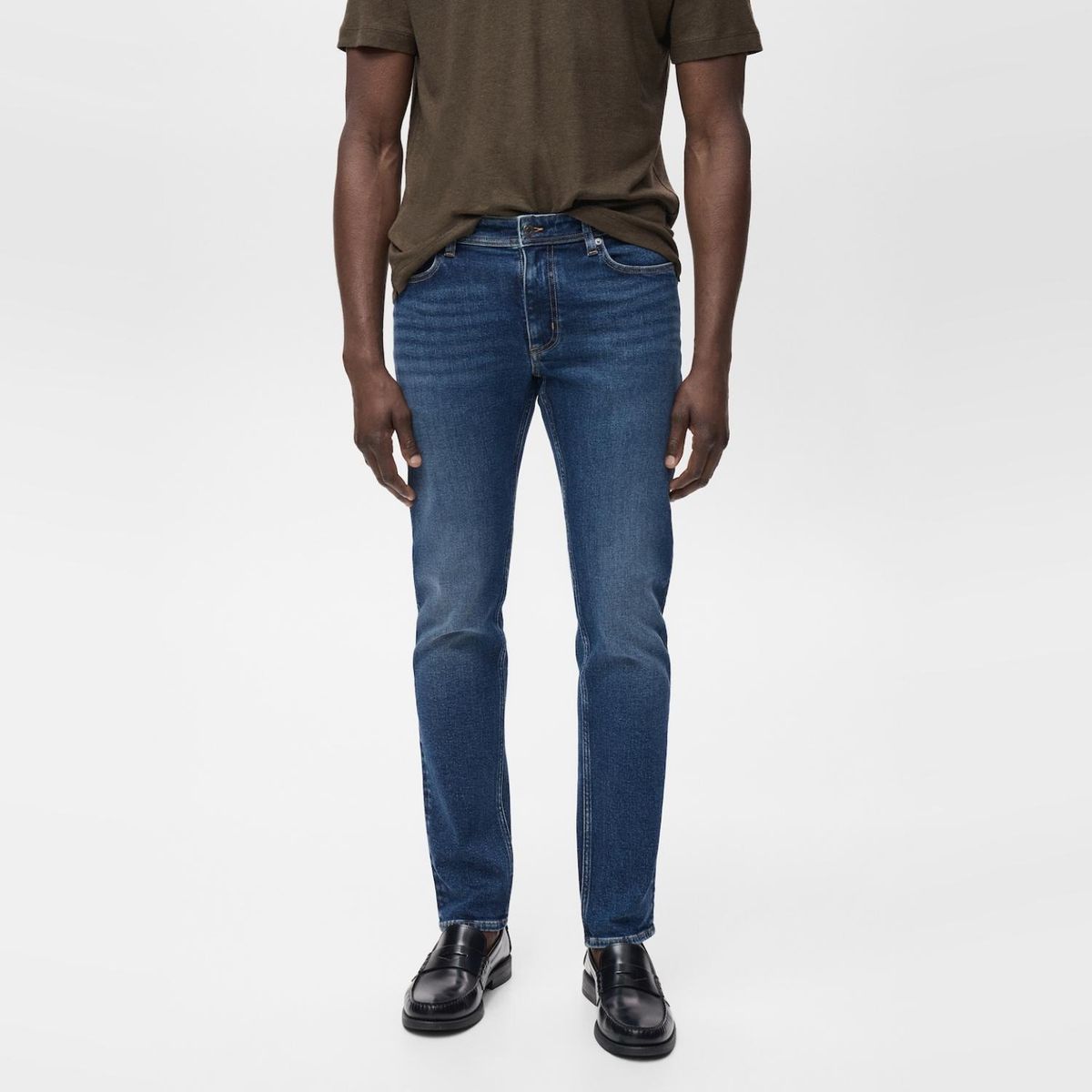 MANGO MAN - Jeans Jan Slim Fit Lavado Oscuro Desgastado Hombre Mango Man